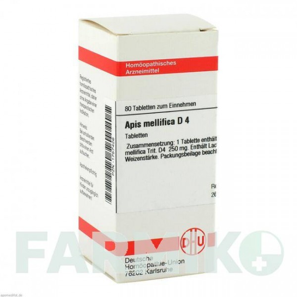 АПИС МЕЛЛИФИКА (APIS MELLIFICA) D 4 таблетки 80 шт - Гомеопатия DHU