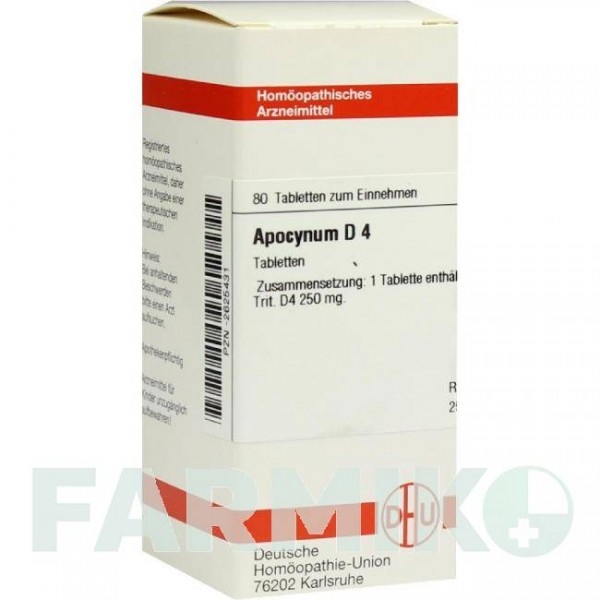 АПОЦИНУМ (APOCYNUM) D 4 таблетки 80 шт - Гомеопатия DHU