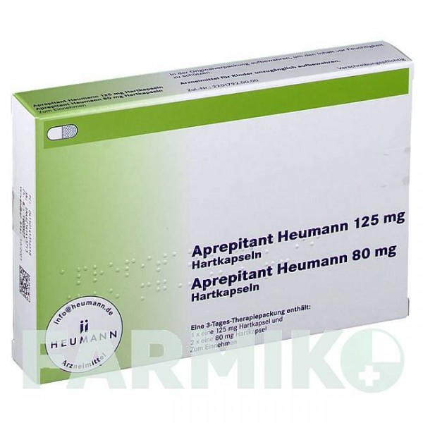 АПРЕПИТАНТ (APREPITANT) 125 мг + 80 мг капсулы 3 шт - Апрепитант HEUMANN PHARMA