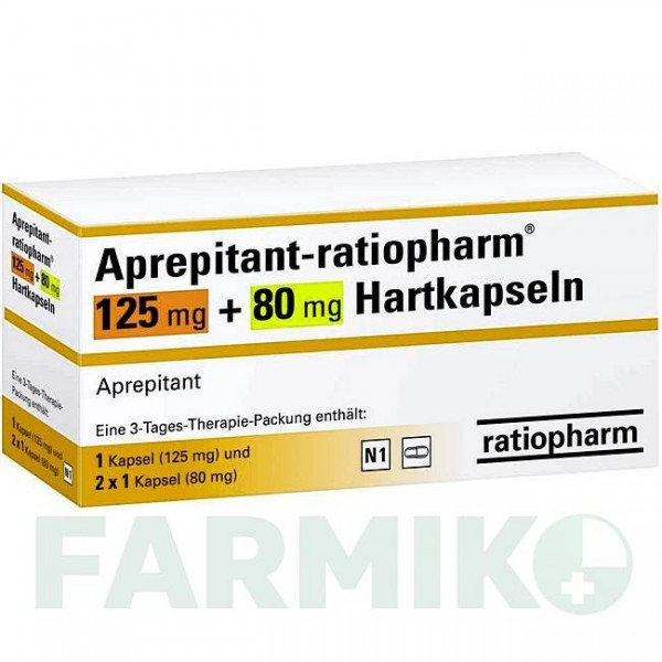 АПРЕПИТАНТ (APREPITANT) 125 мг/80 мг капсулы 3 шт - Апрепитант RATIOPHARM