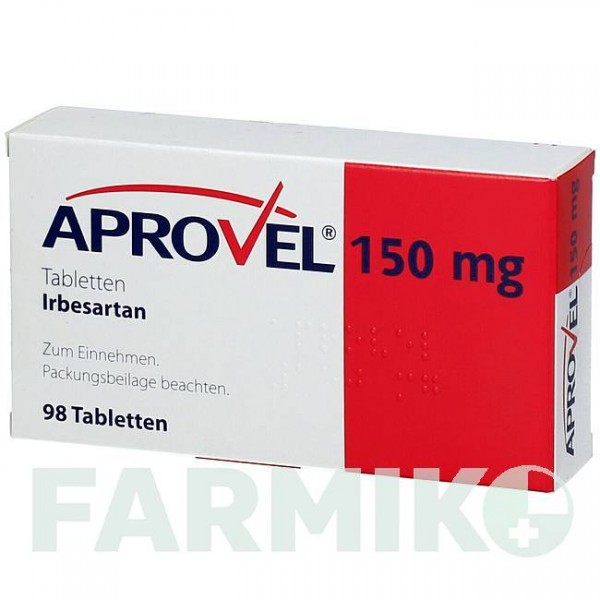АПРОВЕЛЬ (APROVEL) 150 мг таблетки 98 шт - Ірбесартан AXICORP PHARMA