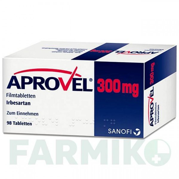 АПРОВЕЛЬ (APROVEL) 300 мг таблетки 98 шт - Ірбесартан SANOFI