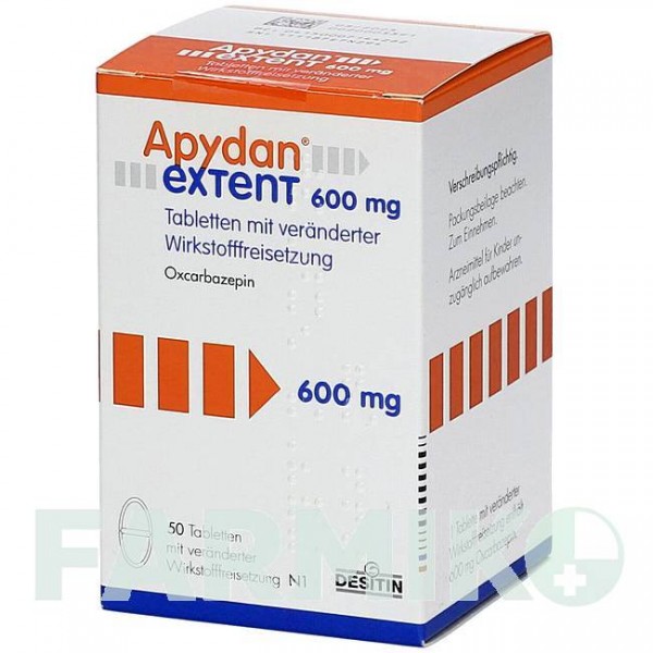 АПІДАН (APYDAN) 600 мг таблетки 50 шт - Окскарбазепін DESITIN