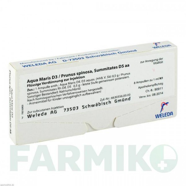 АКВА МАРИС (AQUA MARIS) D 3 ампулы 8 шт - Гомеопатия WELEDA