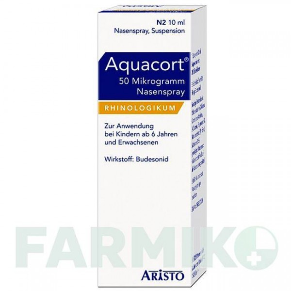 АКВАКОРТ (AQUACORT) 50 мкг 200 доз спрей 10 мл - Будесонид ARISTO PHARMA