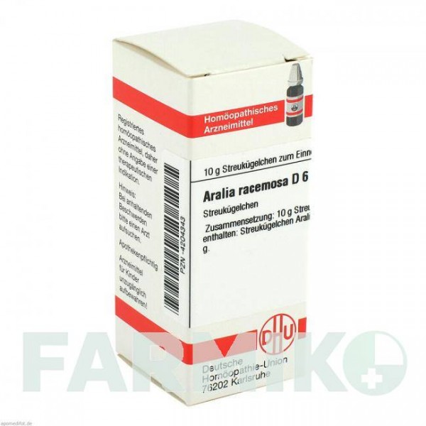 АРАЛИА РАЦЕМОЗА (ARALIA RACEMOSA) D 6 глобули 10 г - Гомеопатия DHU