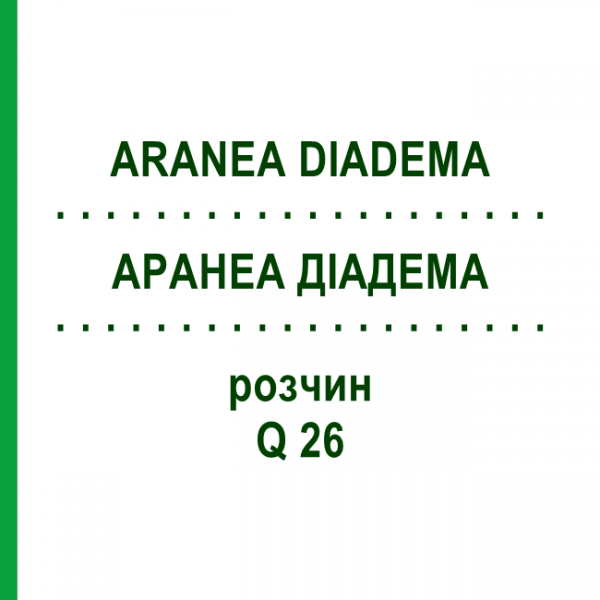 АРАНЕА ДИАДЕМА (ARANEA DIADEMA) Q 26 раствор 15 мл - Гомеопатия GUDJONS