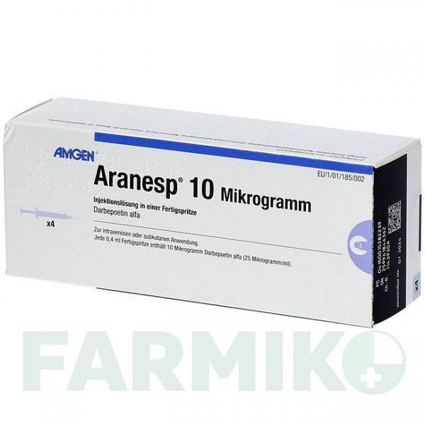 АРАНЕСП (ARANESP) 10 мкг шприци 4 шт - Дарбепоэтин альфа AMGEN