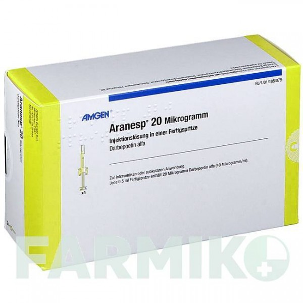АРАНЕСП (ARANESP) 20 мкг шприци 4 шт - Дарбепоэтин альфа AMGEN