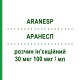 АРАНЕСП (ARANESP) 30 мкг 100 мкг/мл раствор инъекционный 0,3 мл - Дарбепоэтин альфа AMGEN