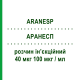 АРАНЕСП (ARANESP) 40 мкг 100 мкг/мл раствор инъекционный 0,4 мл - Дарбепоэтин альфа AMGEN