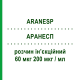 АРАНЕСП (ARANESP) 60 мкг 200 мкг/мл раствор инъекционный 0,3 мл - Дарбепоэтин альфа AMGEN