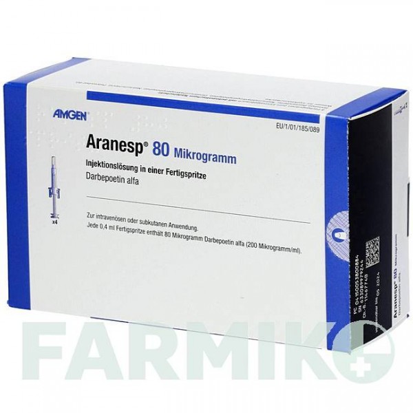 АРАНЕСП (ARANESP) 80 мкг шприци 4 шт - Дарбепоэтин альфа AMGEN