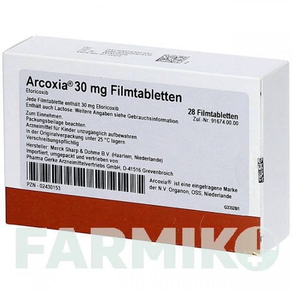 АРКОКСІЯ (ARCOXIA) 30 мг таблетки 28 шт - Еторикоксиб PHARMA GERKE