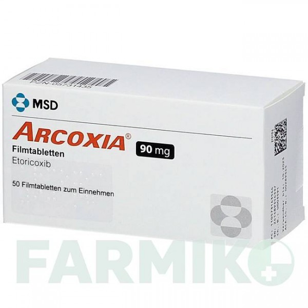АРКОКСІЯ (ARCOXIA) 90 мг таблетки 50 шт - Еторикоксиб ACA MULLER-ADAG PHARMA