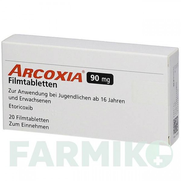 АРКОКСИА (ARCOXIA) 90 мг таблетки 20 шт - Эторикоксиб AXICORP PHARMA