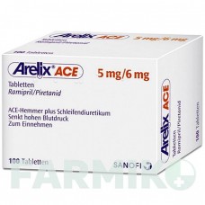 АРЕЛИКС ЭЙС (ARELIX ACE) таблетки 100 шт - Рамиприл, Пиретанид SANOFI