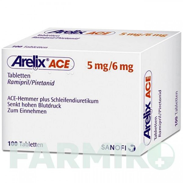 АРЕЛІКС ЕЙС (ARELIX ACE) таблетки 100 шт - Раміприл, Піретанід SANOFI