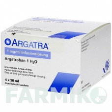 АРГАТРА (ARGATRA) 1 мг/мл раствор 4x50 мл - Аргатробан MITSUBISHI TANABE