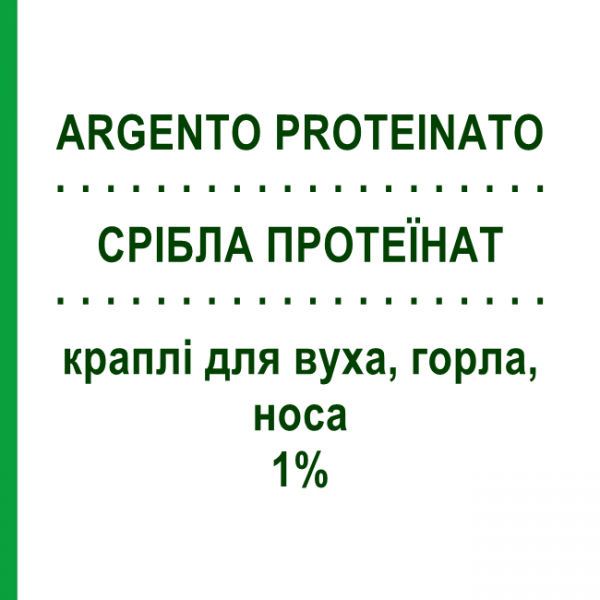 СЕРЕБРА ПРОТЕИНАТ (ARGENTO PROTEINATO) 1% капли для уха, горла, носа 10 мл - Активные агенты ZETA FARMACEUTICI