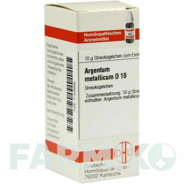 АРГЕНТУМ МЕТАЛЛИКУМ (ARGENTUM METALLICUM) D 10 глобули 10 г - Гомеопатия DHU