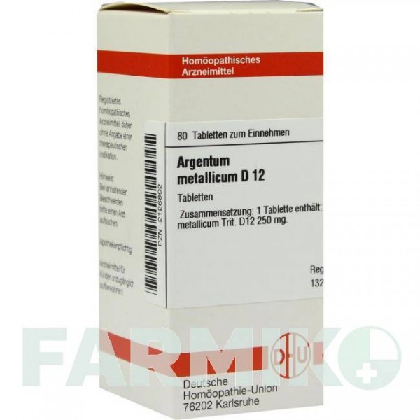 АРГЕНТУМ МЕТАЛЛИКУМ (ARGENTUM METALLICUM) D 12 таблетки 80 шт - Гомеопатия DHU