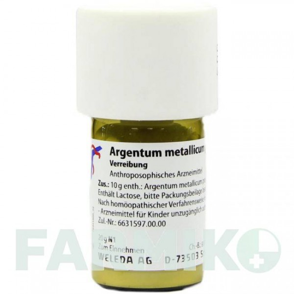 АРГЕНТУМ МЕТАЛЛИКУМ (ARGENTUM METALLICUM) D 20 тритурация 20 г - Гомеопатия WELEDA
