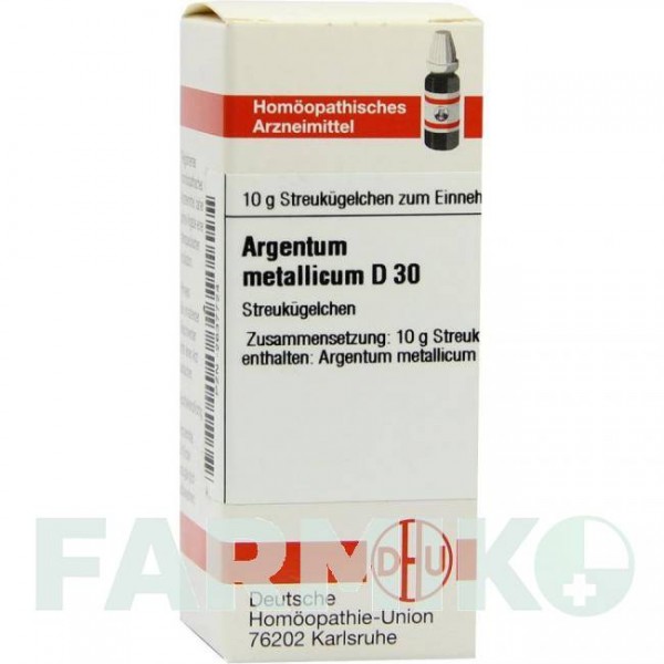 АРГЕНТУМ МЕТАЛЛИКУМ (ARGENTUM METALLICUM) D 30 глобули 10 г - Гомеопатия DHU