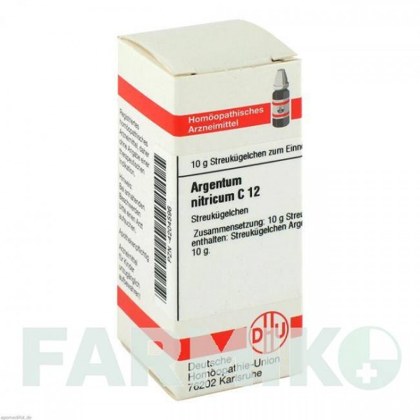 АРГЕНТУМ НИТРИКУМ (ARGENTUM NITRICUM) C 12 глобули 10 г - Гомеопатия DHU