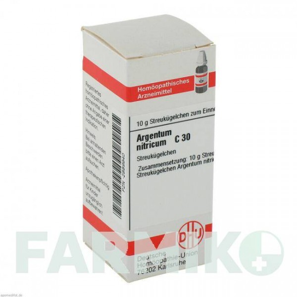 АРГЕНТУМ НИТРИКУМ (ARGENTUM NITRICUM) C 30 глобули 10 г - Гомеопатия DHU