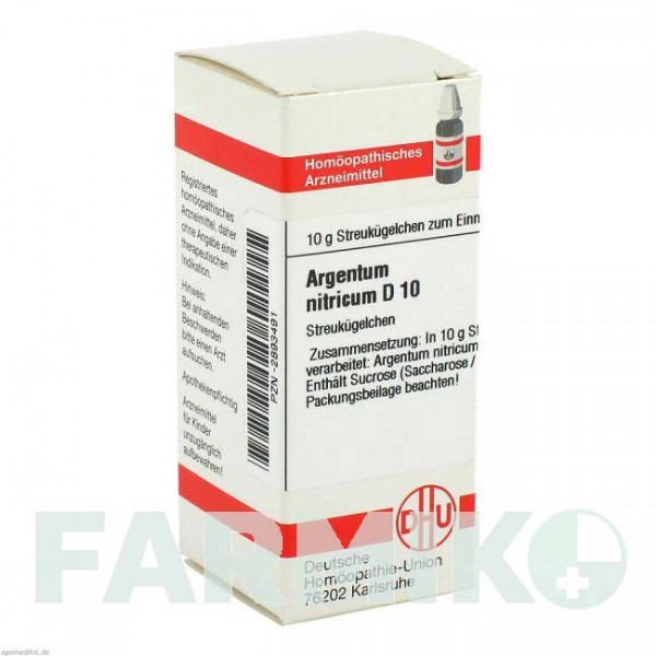 АРГЕНТУМ НИТРИКУМ (ARGENTUM NITRICUM) D 10 глобули 10 г - Гомеопатия DHU