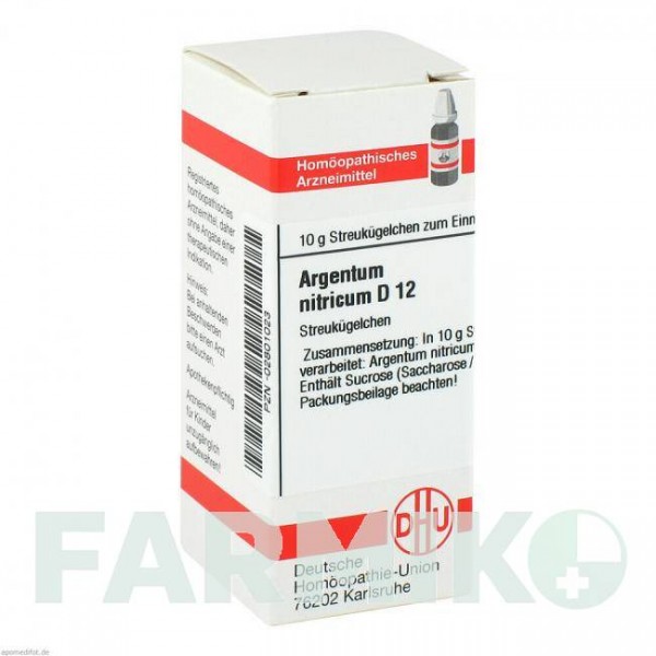 АРГЕНТУМ НІТРИКУМ (ARGENTUM NITRICUM) D 12 глобули 10 г - Гомеопатія DHU