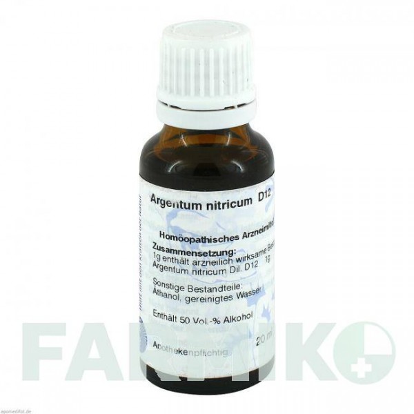 АРГЕНТУМ НІТРИКУМ (ARGENTUM NITRICUM) D 12 розчин 20 мл - Гомеопатія HANOSAN