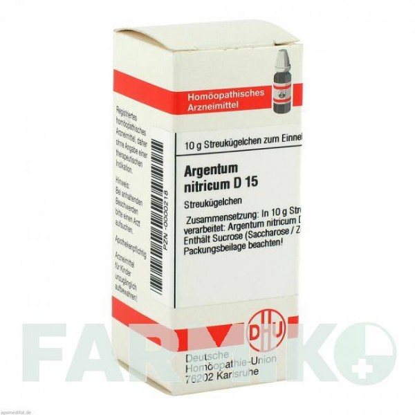 АРГЕНТУМ НІТРИКУМ (ARGENTUM NITRICUM) D 15 глобули 10 г - Гомеопатія DHU