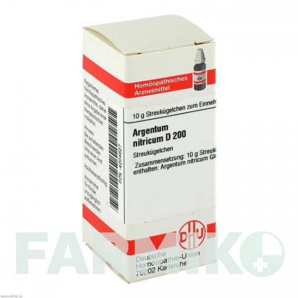 АРГЕНТУМ НИТРИКУМ (ARGENTUM NITRICUM) D 200 глобули 10 г - Гомеопатия DHU