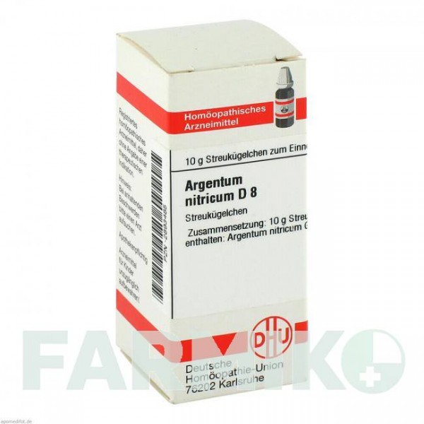 АРГЕНТУМ НИТРИКУМ (ARGENTUM NITRICUM) D 8 глобули 10 г - Гомеопатия DHU