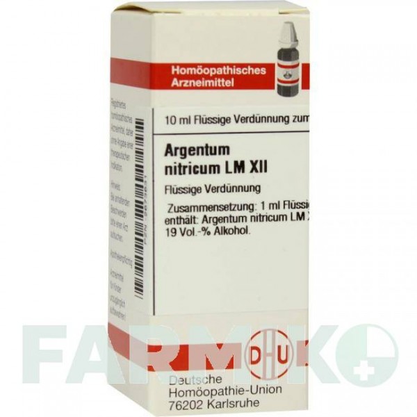 АРГЕНТУМ НІТРИКУМ (ARGENTUM NITRICUM) LM XII розчин 10 мл - Гомеопатія DHU
