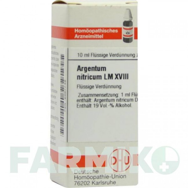 АРГЕНТУМ НІТРИКУМ (ARGENTUM NITRICUM) LM XVIII розчин 10 мл - Гомеопатія DHU
