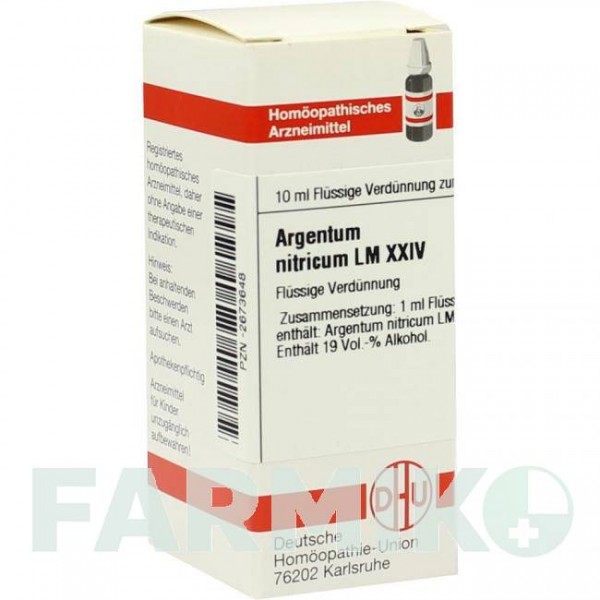 АРГЕНТУМ НІТРИКУМ (ARGENTUM NITRICUM) LM XXIV розчин 10 мл - Гомеопатія DHU