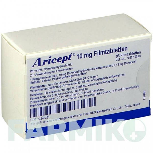 АРИСЕПТ (ARICEPT) 10 мг таблетки 98 шт - Донепезил PHARMA GERKE