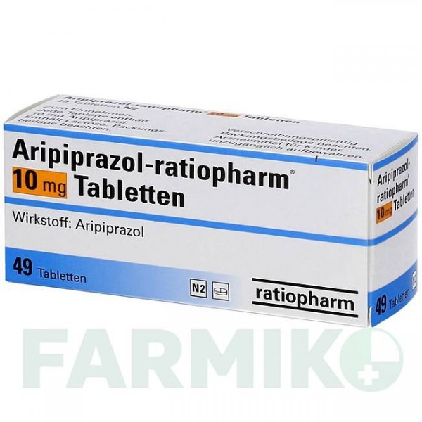 АРІПІПРАЗОЛ (ARIPIPRAZOL) 10 мг таблетки 49 шт - Арипіпразол RATIOPHARM