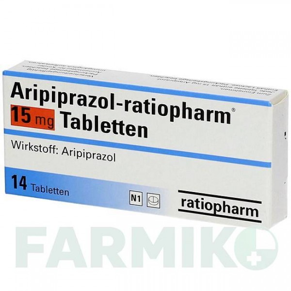 АРИПИПРАЗОЛ (ARIPIPRAZOL) 15 мг таблетки 14 шт - Арипипразол RATIOPHARM