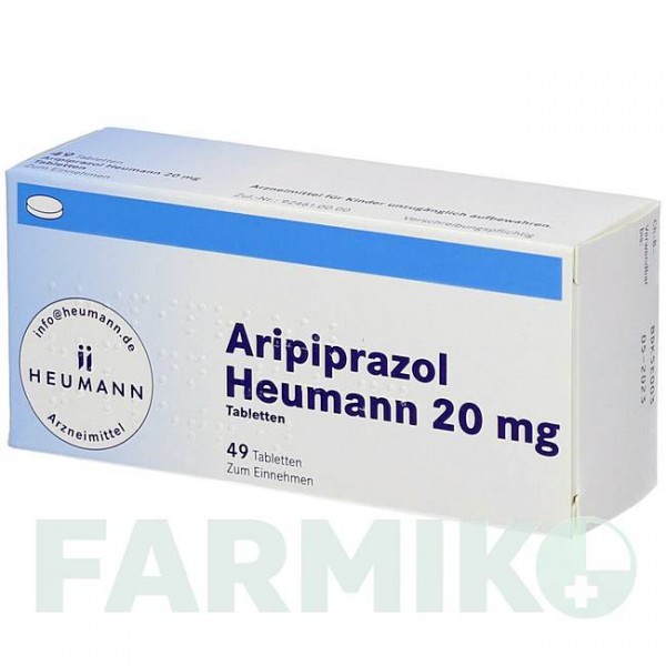 АРИПИПРАЗОЛ (ARIPIPRAZOL) 20 мг таблетки 49 шт - Арипипразол HEUMANN PHARMA