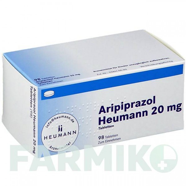 АРИПИПРАЗОЛ (ARIPIPRAZOL) 20 мг таблетки 98 шт - Арипипразол HEUMANN PHARMA