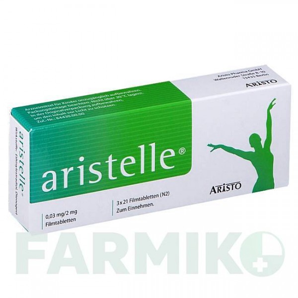 АРІСТЕЛЛЕ (ARISTELLE) 0,03 мг/2 мг таблетки 3x21 шт - Дієногест, Етинілестрадіол ARISTO PHARMA