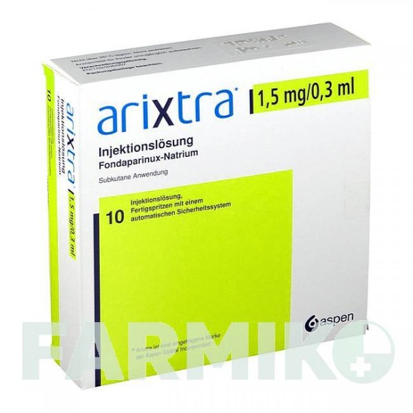 АРИКСТРА (ARIXTRA) 1,5 мг/0,3 мл раствор 10x0,3 мл - Фондапаринукс KOHLPHARMA