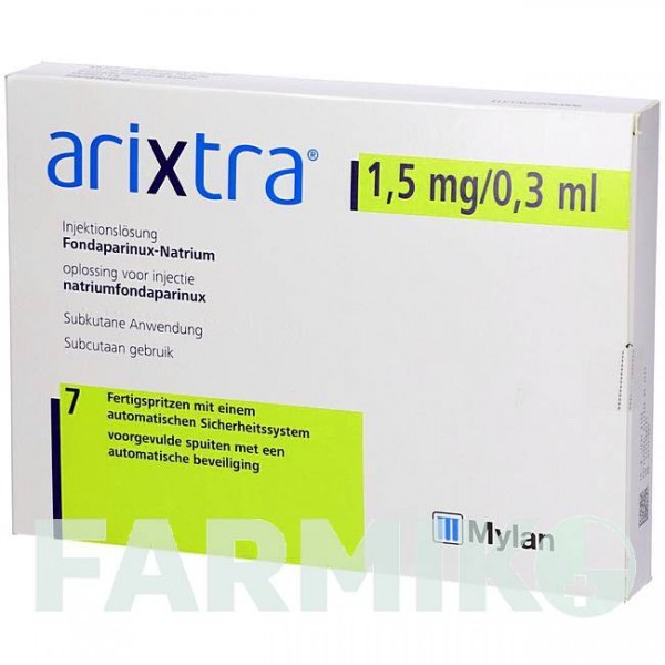 АРІКСТРА (ARIXTRA) 1,5 мг/0,3 мл розчин 7x0,3 мл - Фондапаринукс VIATRIS
