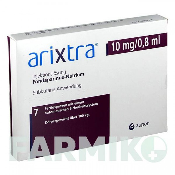АРІКСТРА (ARIXTRA) 10 мг/0,8 мл розчин 7x0,8 мл - Фондапаринукс VIATRIS