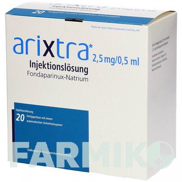 АРИКСТРА (ARIXTRA) 2,5 мг/0,5 мл раствор 10x0,5 мл - Фондапаринукс EMRA-MED