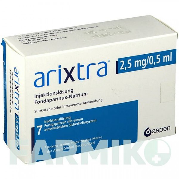 АРІКСТРА (ARIXTRA) 2,5 мг/0,5 мл розчин 7x0,5 мл - Фондапаринукс KOHLPHARMA